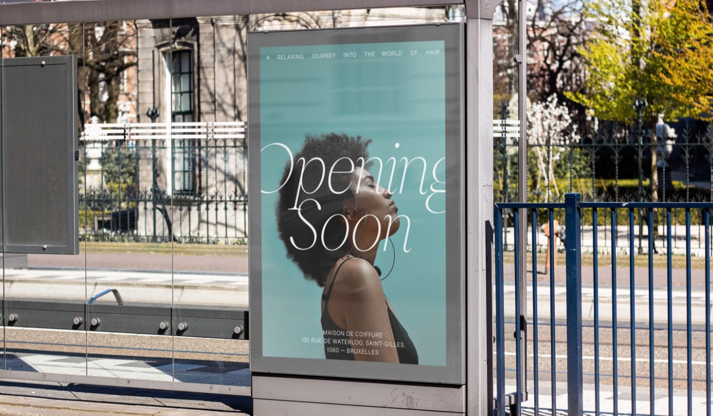 a bus stop poster mockup advertising Suki